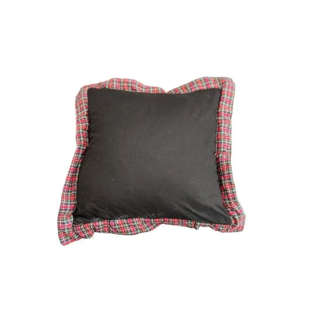 Large Quilted Scottish Terrier Plaid Throw Pillow Scottie Dog Charm 19 x 19